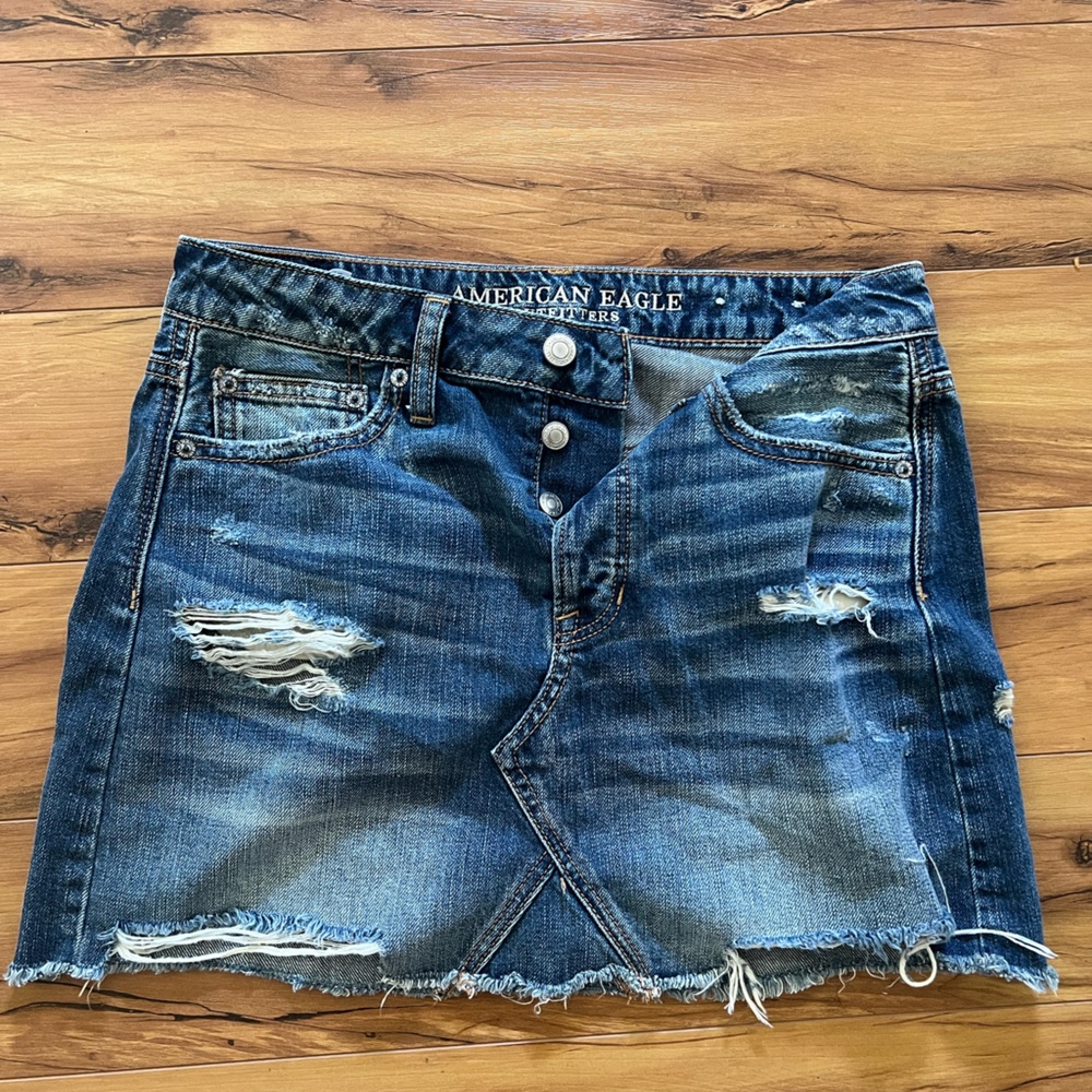 American Eagle Distressed Denim Skirt